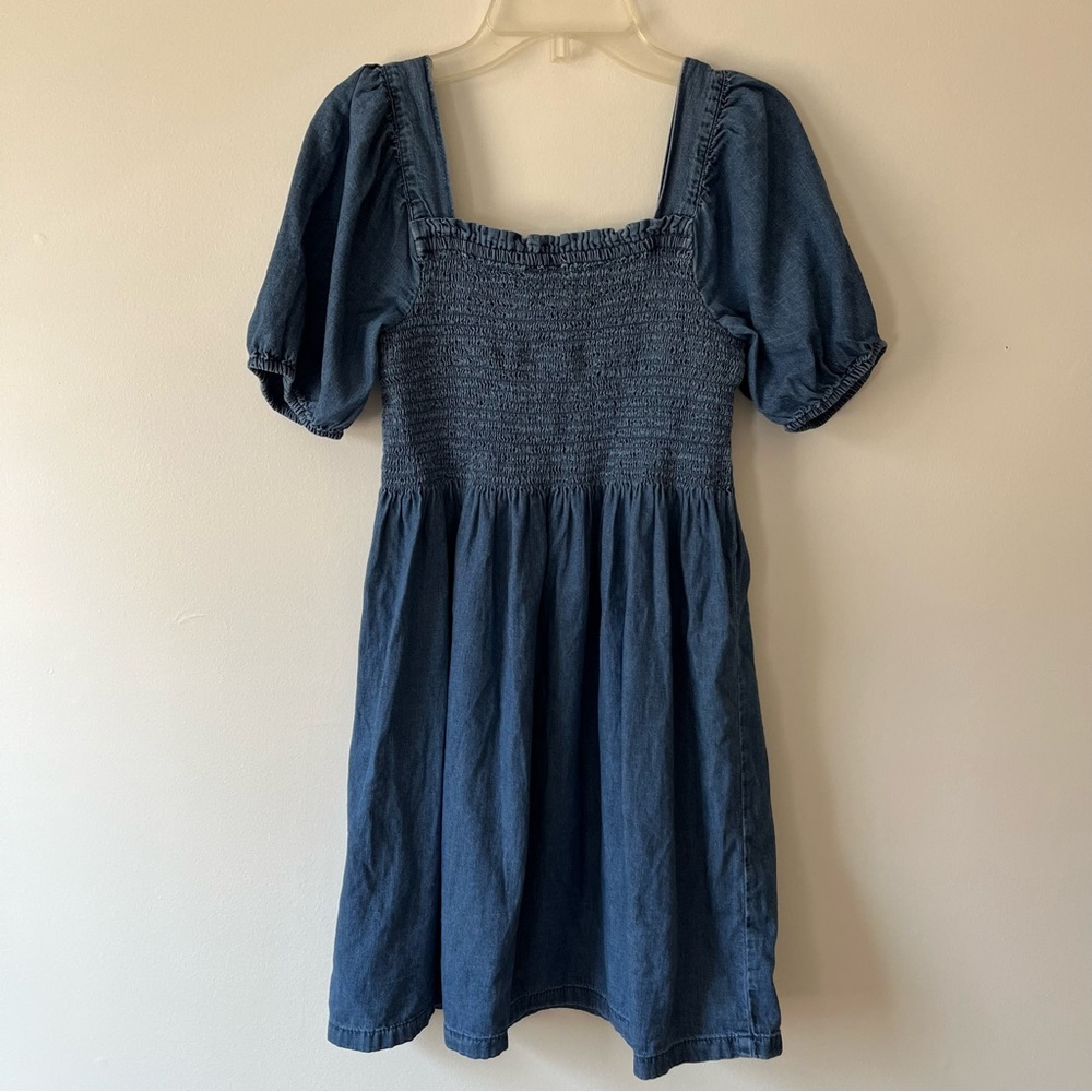 Girls GAP Smocked Chambray Dress XL - Picture 5 of 5